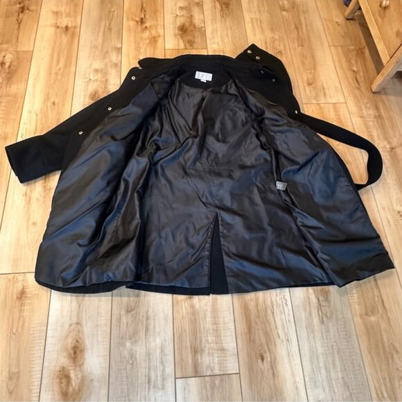 Micheal kors wool blend black belted coat size 18W - Picture 5 of 16